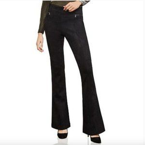 NWT BCBGMAXAZRIA BLACK FAUX SUEDE FLARED LEGGINGS PANTS XS $178